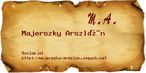 Majerszky Arszlán névjegykártya